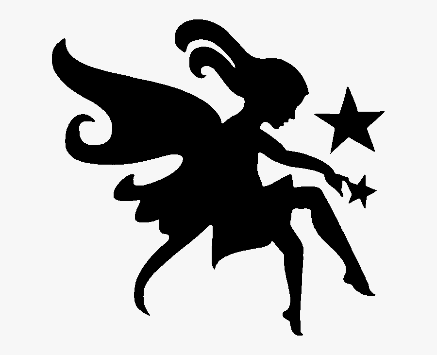 Stencil Painting Fairy Silhouette - Fairy Stencil, Transparent Clipart