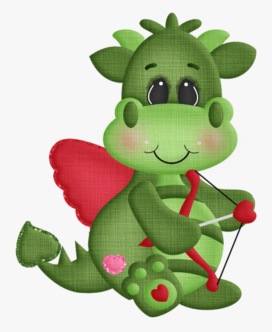 Transparent Cute Crocodile Clipart - Dragon Valentine Clipart, Transparent Clipart