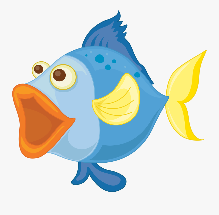 Transparent Blue Fish Clipart - Cartoon Fish, Transparent Clipart