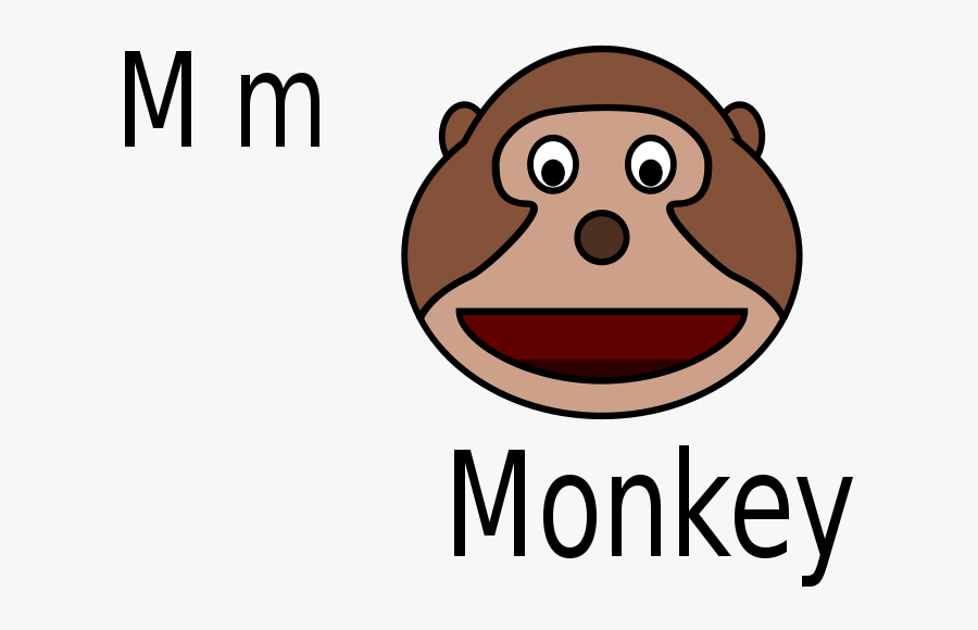Free M For Monkey - Monkey Head Cartoon, Transparent Clipart