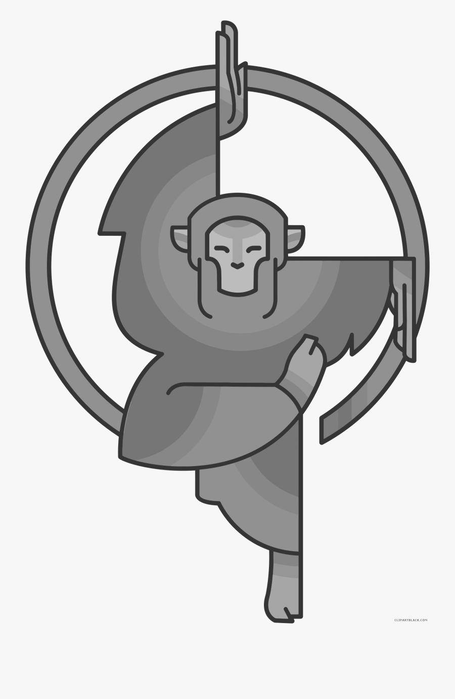 Monkey Clipart Black And White - Cartoon Monkey, Transparent Clipart