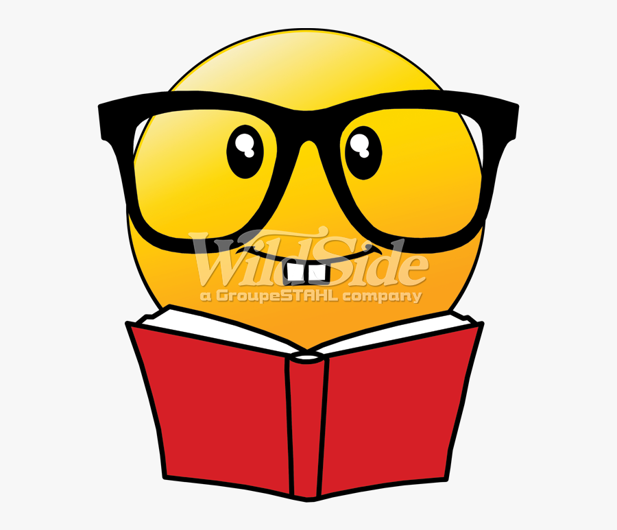 Emoji Reading Book With Glasses - Emoji With A Book, Transparent Clipart
