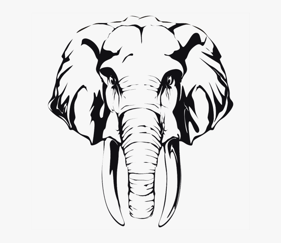 Interesting Silueta De Un Elefante With Silueta De - Black And White Elephant Drawing, Transparent Clipart