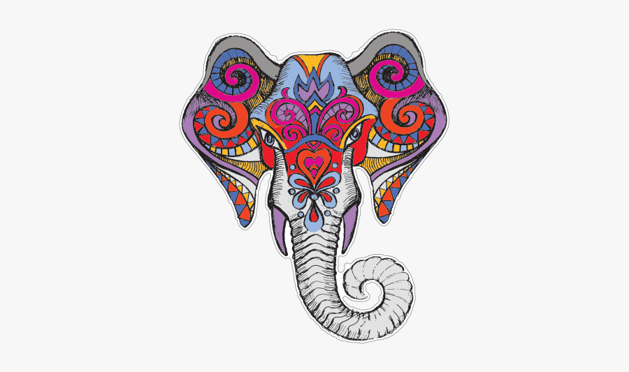 Patterned Drawing At Getdrawings - Indian Elephant Head Art, Transparent Clipart