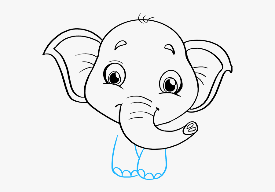 How To Draw Baby Elephant - Draw An Elephant Rear, Transparent Clipart