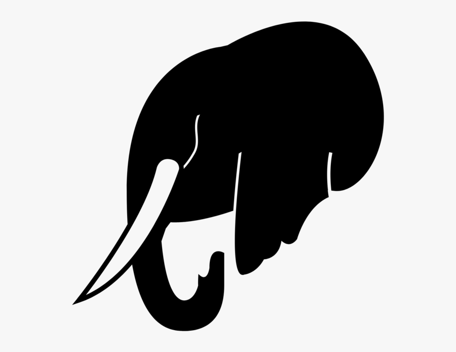 Elephant Club Head - Silhouette, Transparent Clipart