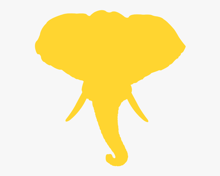 Elephant Head Silhouette, Transparent Clipart