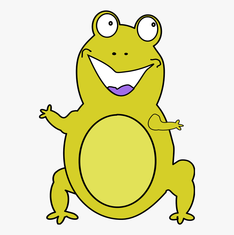 Frog Smiling Cartoon Funny Comic - Frog, Transparent Clipart