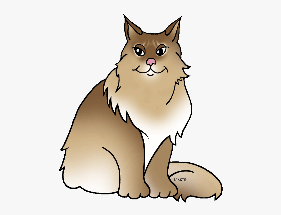 Free United States Clip Art By Phillip Martin, State - Draw Cartoon Maine Coon, Transparent Clipart