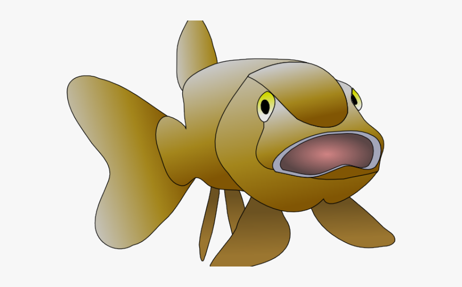 Fish Clipart Animated - Cartoon Fish With Open Mouth, Transparent Clipart