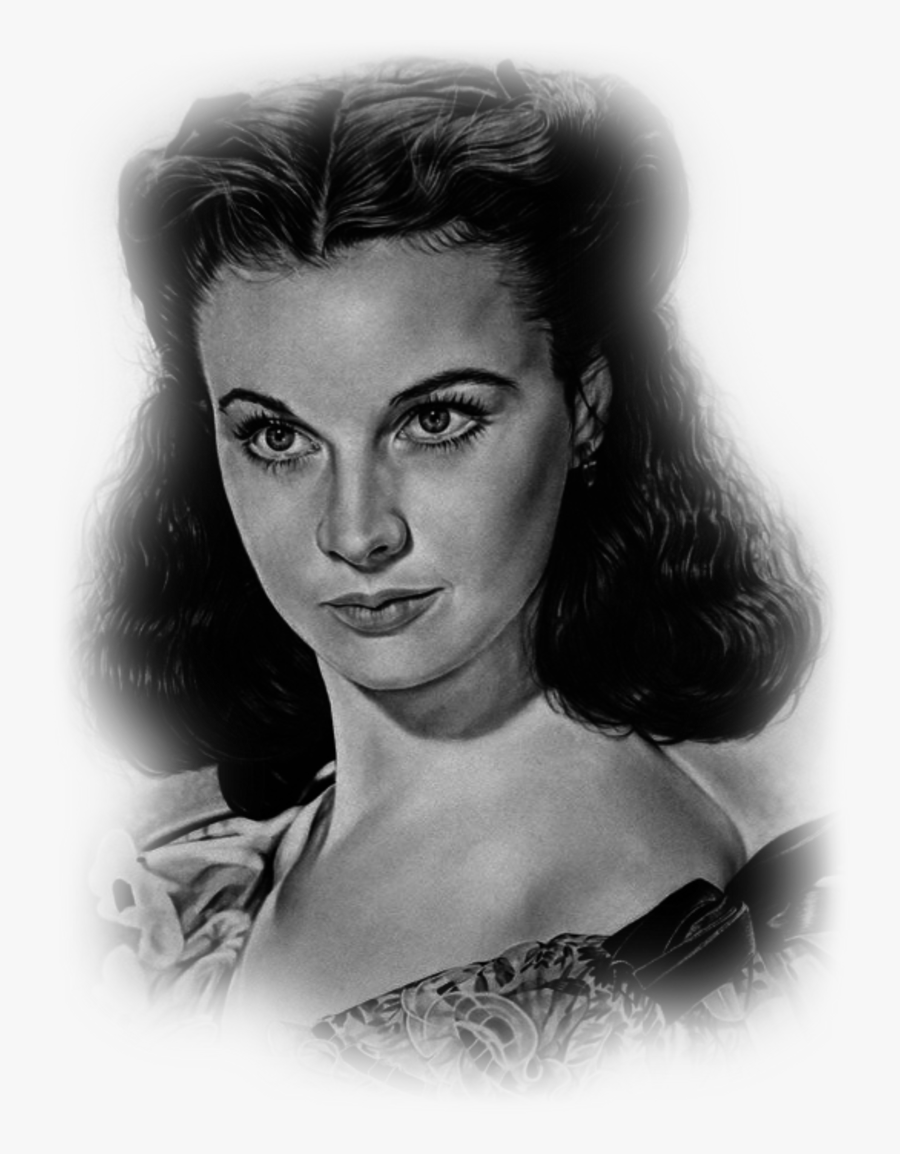 Clipart Free Download Drawing Celebrities Hyperrealism - Vivien Leigh, Transparent Clipart