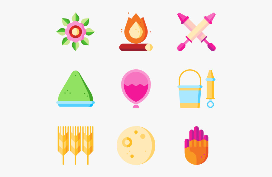 Indian Clipart Holi - Holi Icons, Transparent Clipart