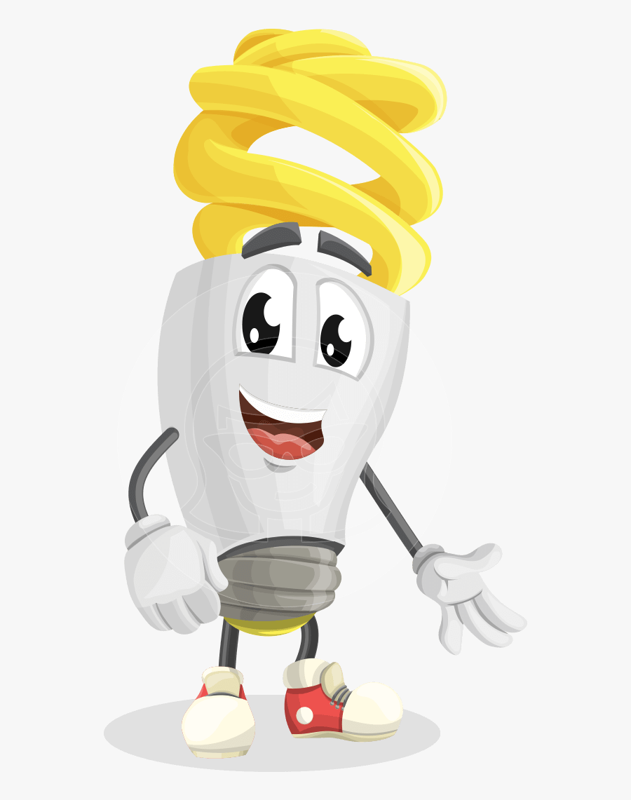 Transparent Light Bulb Png Vector - Cartoon Energy Saving Bulbs, Transparent Clipart