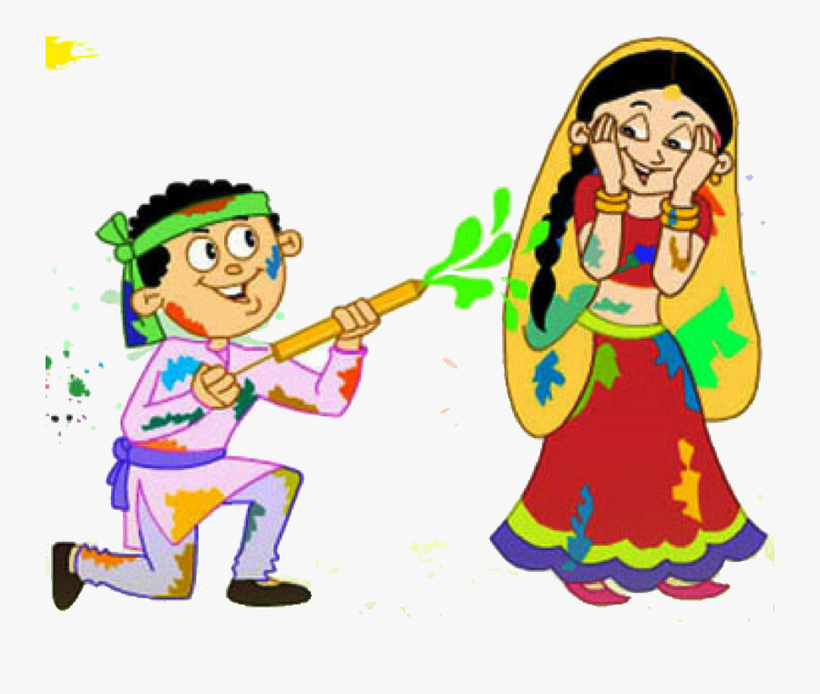Holi Boy And Girl, Transparent Clipart