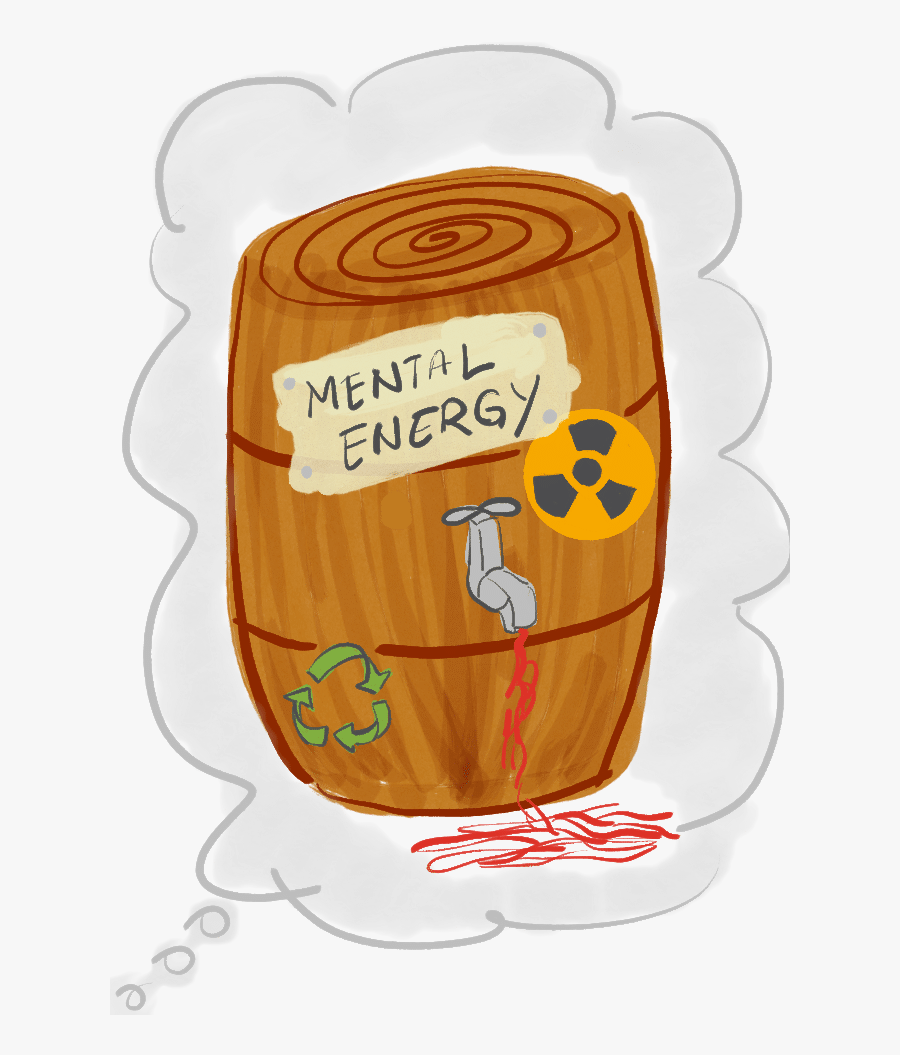 Wooden Barrel With Words "mental Energy, Transparent Clipart