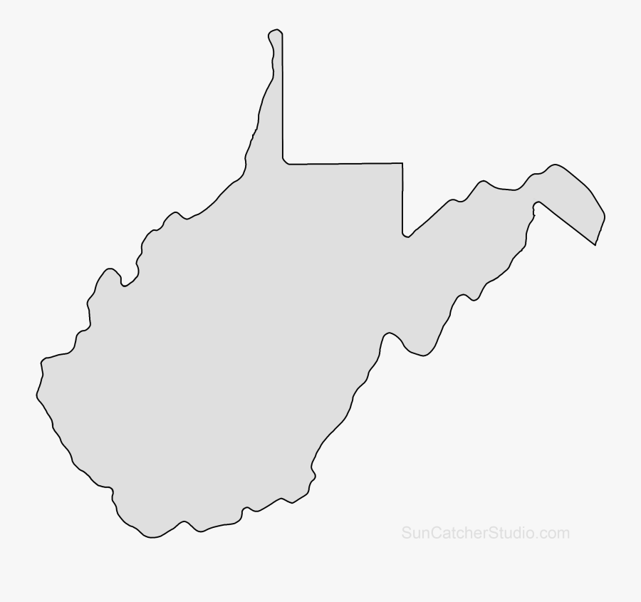 West Virginia State Silhouette, Transparent Clipart