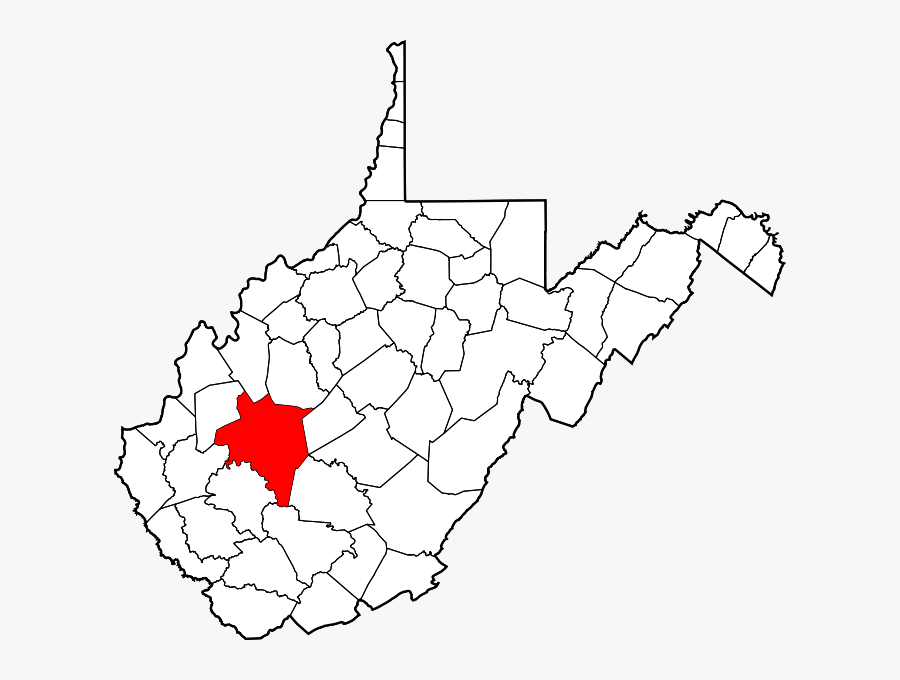 Map Of West Virginia Highlighting Kanawha County - Fairfax Stone Wv Map, Transparent Clipart