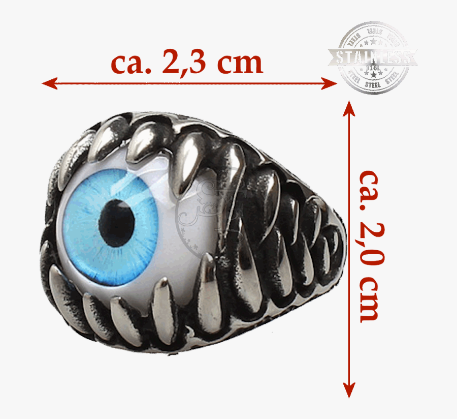 Demon Ring Eye 316l Stainless Steel Biker Maya - Ten-pin Bowling, Transparent Clipart