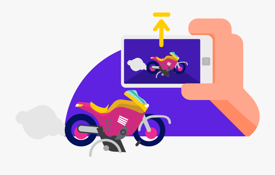 Upload Picture Of Damaged Bike To Claim Acko Two Wheeler - Illustration, Transparent Clipart