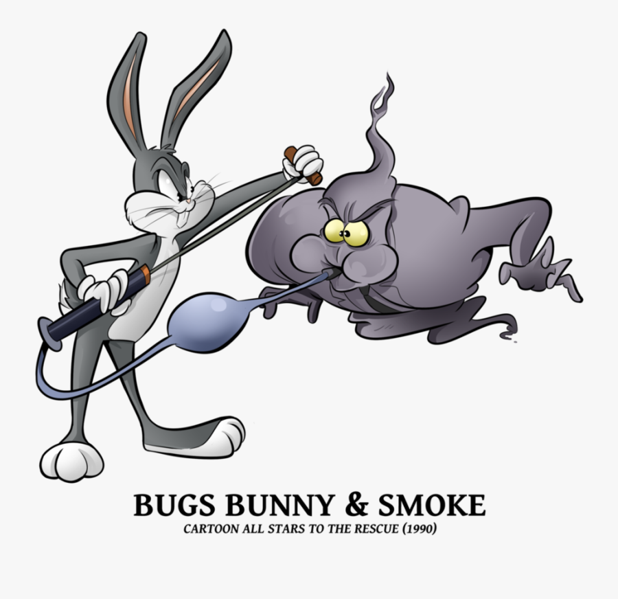 Clip Art Bunny N Smoke - Bugs Bunny Cartoon All Stars, Transparent Clipart