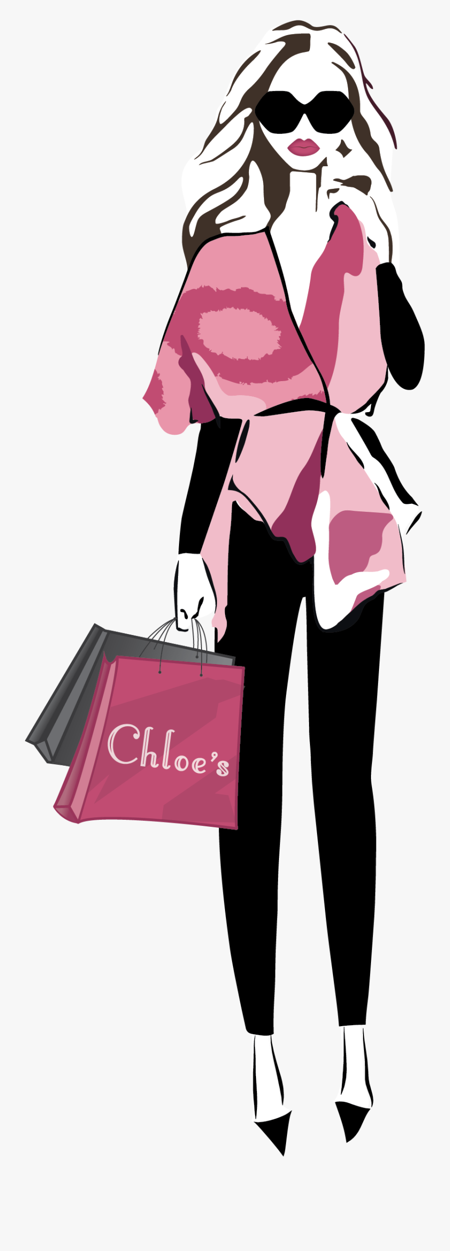 Chloe"s Shopping Girl - Pink Girl Shopping Png, Transparent Clipart