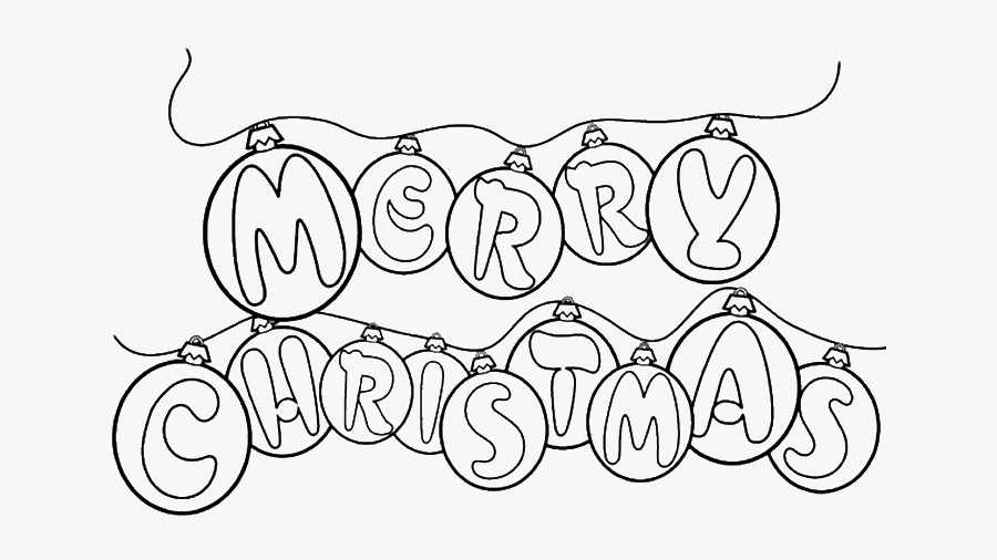 Merry Christmas For Coloring, Transparent Clipart