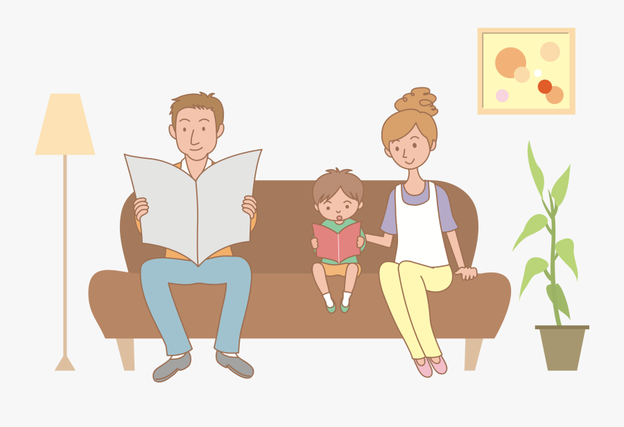 Family On Sofa Family Sitting On Sofa Clipart Free Transparent