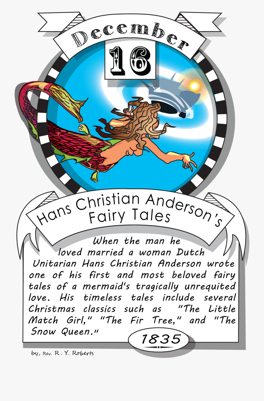 December Sixteenth, Hans Christian Andersen’s Fairy - Illustration, Transparent Clipart