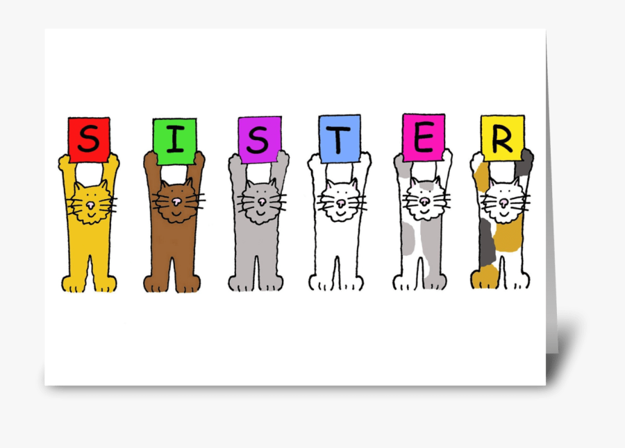 Sister Greeting Card - Merci Cartoon, Transparent Clipart