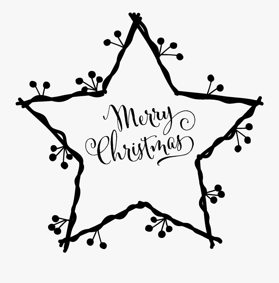 Merry Christmas In Star, Transparent Clipart