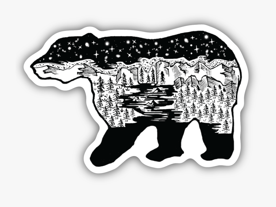 Bear Scene Sticker - Illustration, Transparent Clipart