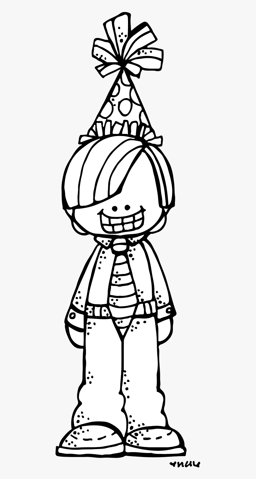 Melonheadz Boy Clipart In Black And White, Transparent Clipart