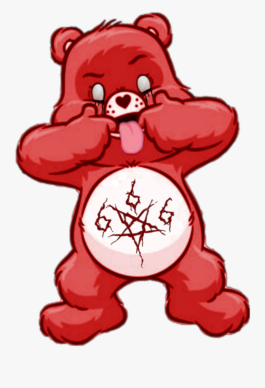 #carebears #aesthetic #grunge #edgy #trippy #rot #kidcore - Edgy Aesthetic Care Bears, Transparent Clipart