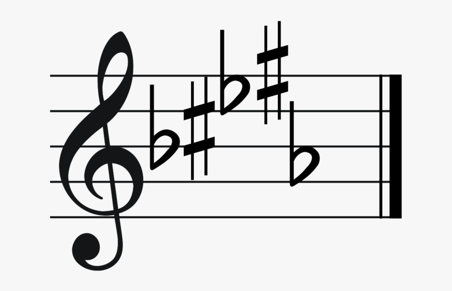 By 1radicalone [public Domain], Via Wikimedia Commons - G Clef And Staff, Transparent Clipart