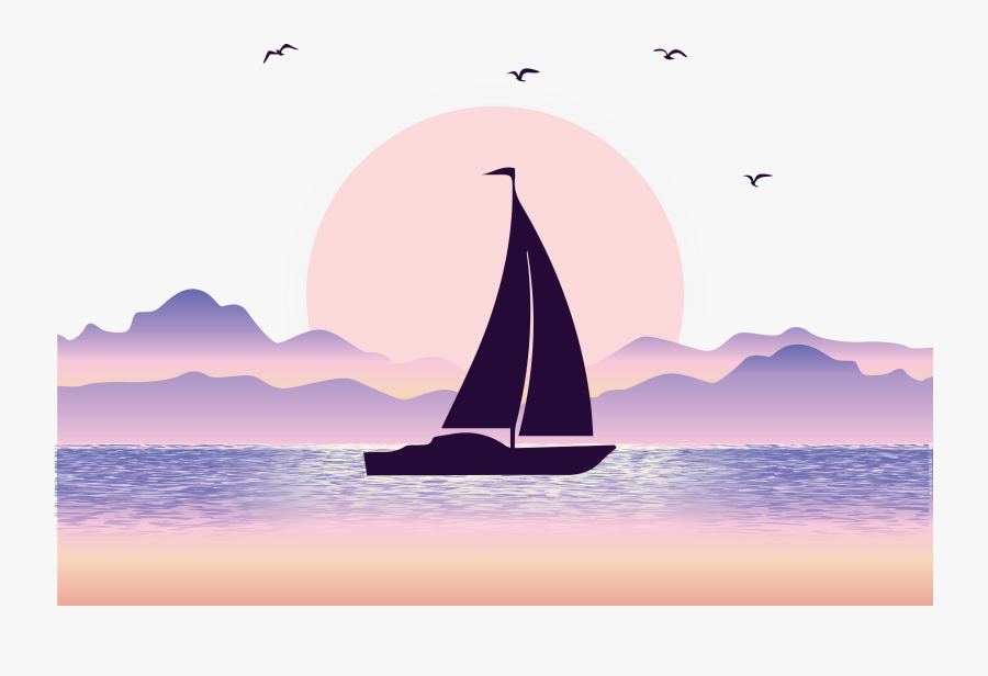 Euclidean Vector Sea Illustration - Vela Desenho Barco Fundo Transparente, Transparent Clipart