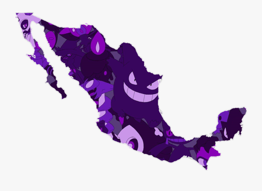 Mexico Map Dark, Transparent Clipart