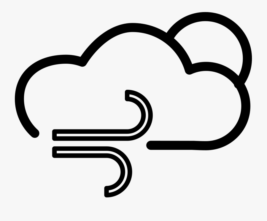 Cloudy Windy Day Or Night Weather Interface Sign - Weather Symbols Windy And Foggy, Transparent Clipart