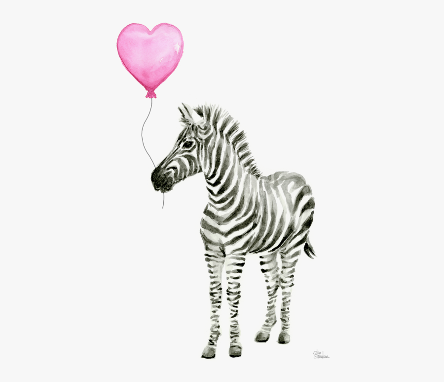 Balloon Watercolor Zebra, Transparent Clipart
