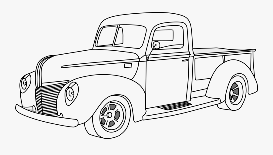 Classic Car,automotive Exterior,antique Car - Pickup Truck Transparent Drawing, Transparent Clipart