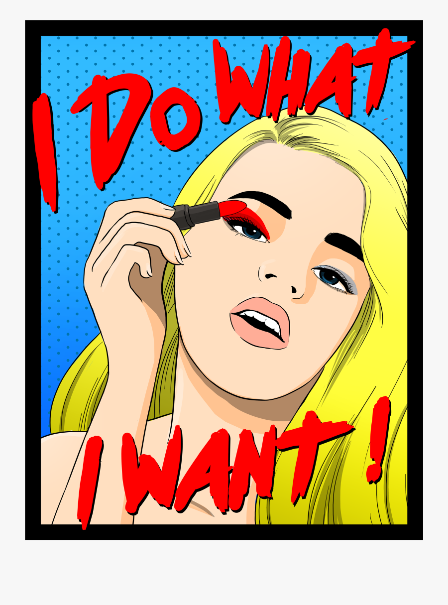 Clip Art Pop Art Girl Makeup - Poster, Transparent Clipart