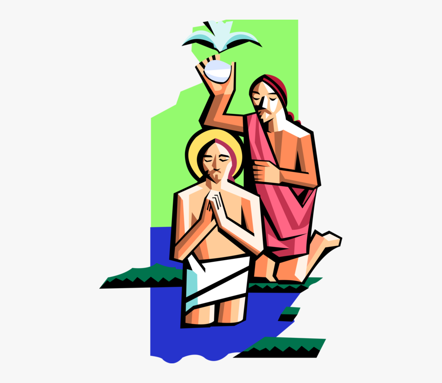 Vector Illustration Of Jesus Christ Is Baptized In - Jesus, Transparent Clipart