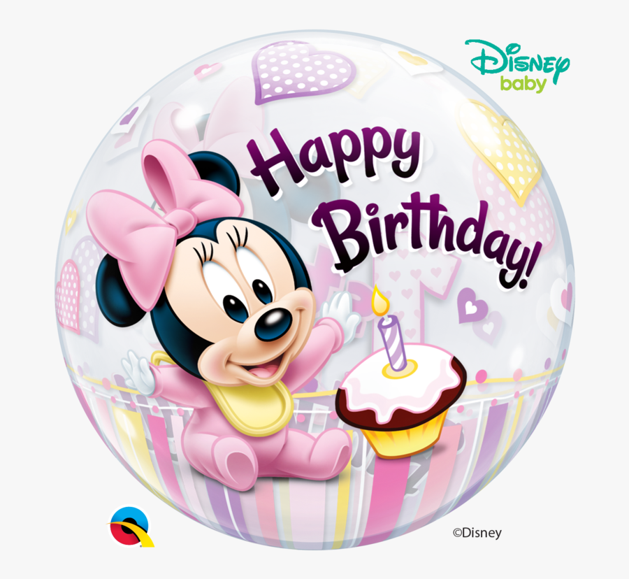 Happy 1st Birthday Girl Minnie Mouse, Transparent Clipart