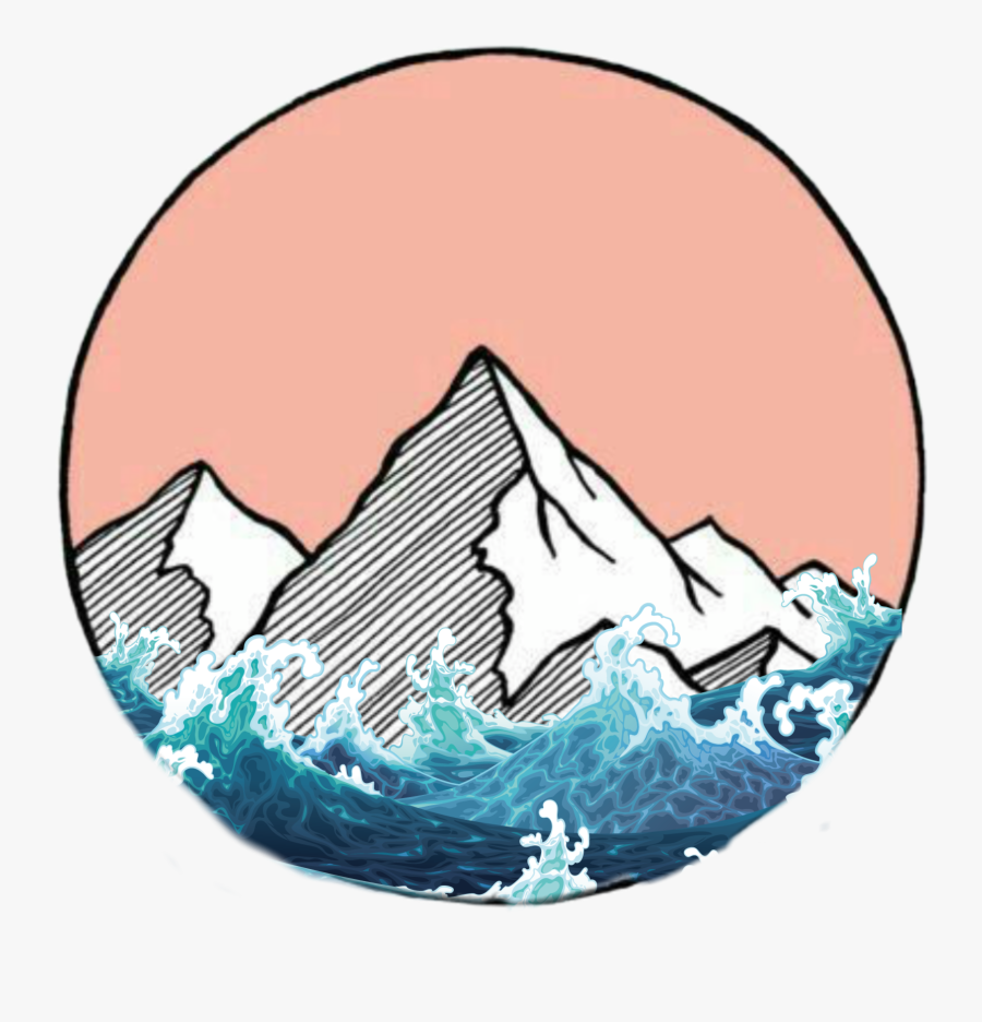 #waves #vsco #orange #positive #mountain #happy #calm - Sticker Mountain, Transparent Clipart