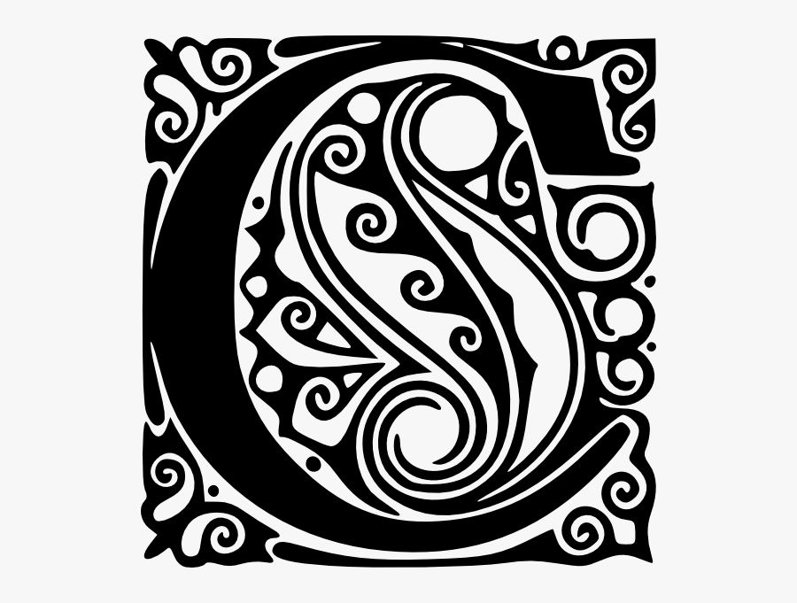 Clip Art Celtic Letters - C Fairy Tale Letter, Transparent Clipart