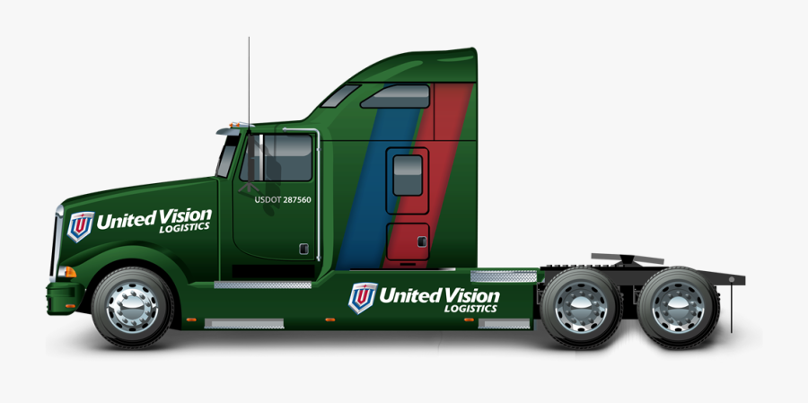 Uvl Truck Mock-up Lateral View Green - Trailer Truck, Transparent Clipart