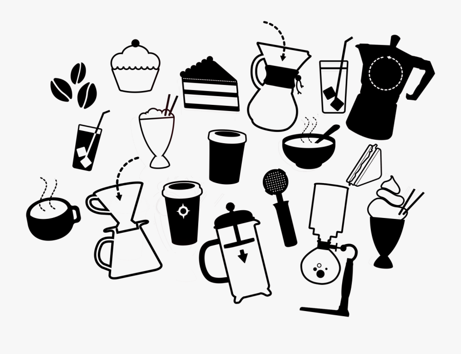 Food Icons Black Coffee Artisan Design - Coffee And Food Icon, Transparent Clipart