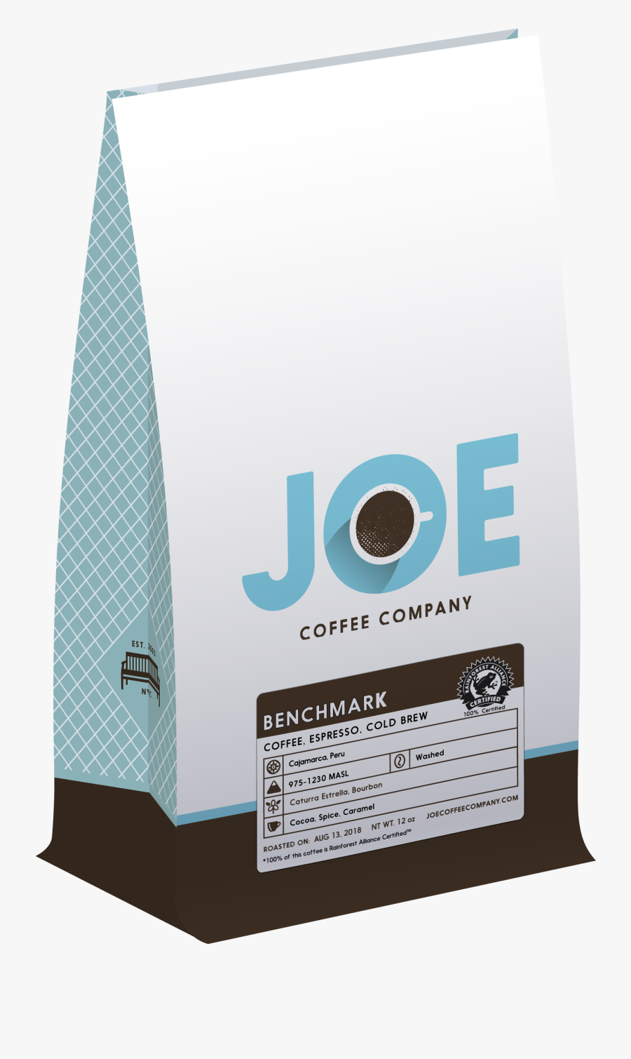 12oz Bag Of Ethiopia Hunda Oli - Joe's Coffee, Transparent Clipart