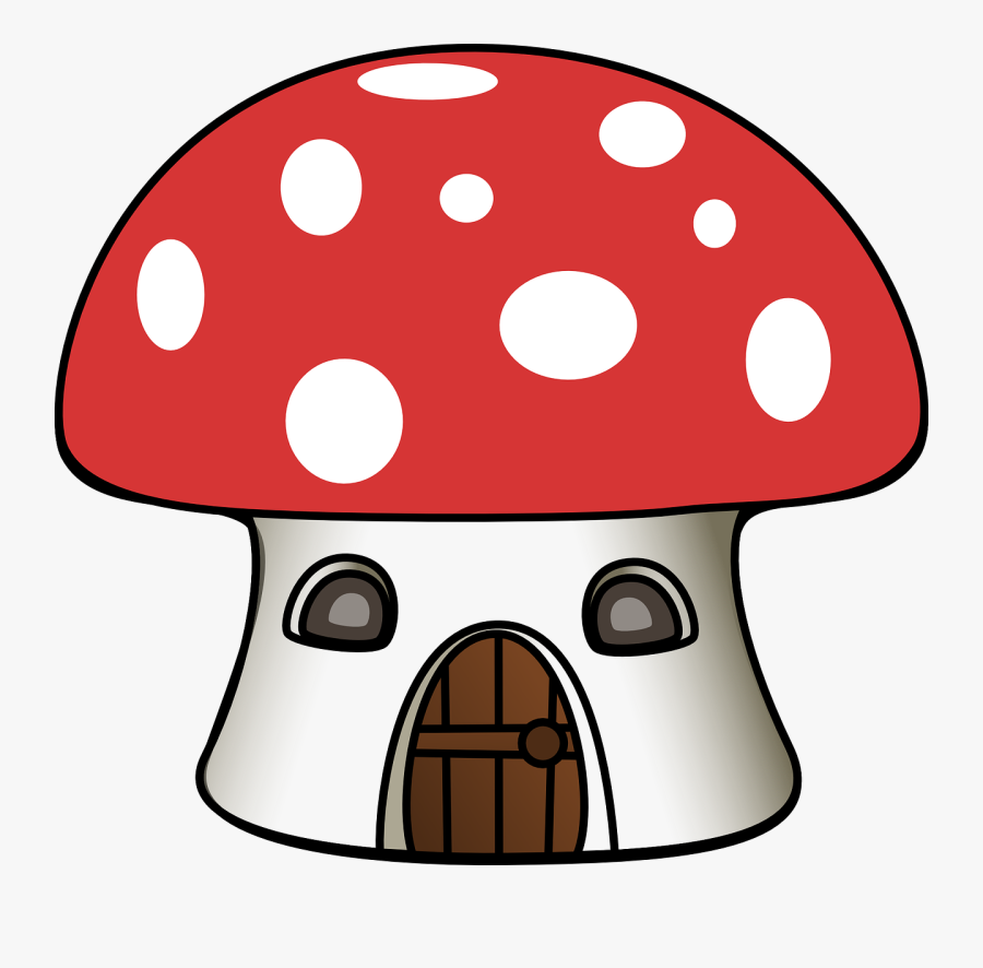 Drawing Of Mushroom House, Transparent Clipart