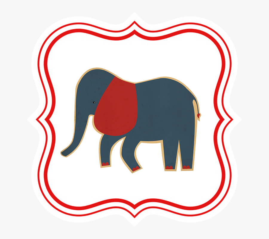 Elephant, Kids, Animal, Tag, Label, Drawing - Cool Blue Distribution, Transparent Clipart
