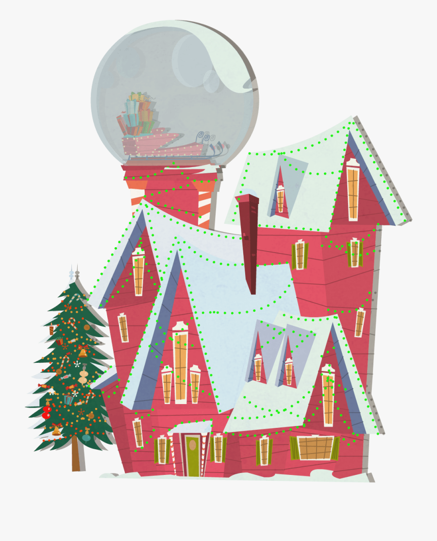 Houses Clipart Santas - Santa House Animated, Transparent Clipart